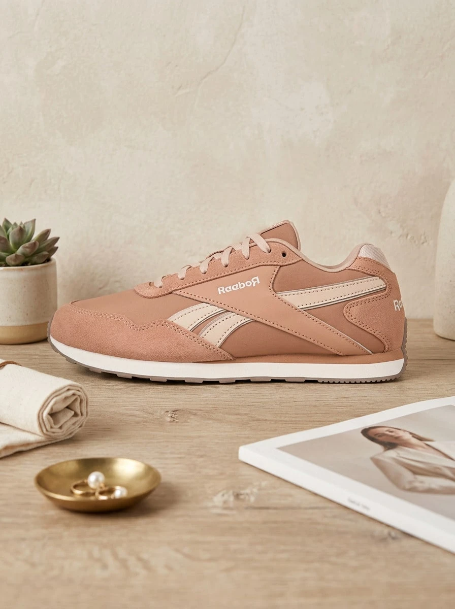 Reebok 女款運動鞋 柔軟彈性輕量戶外慢跑鞋 粉色 100230904 - 淺棕粉紅色 - 查看 1