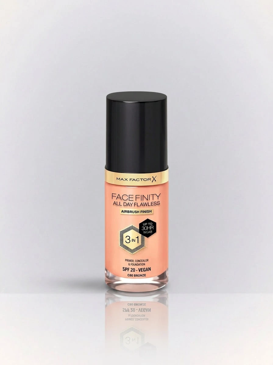 Max Factor Facefinity All Day Flawless 3 In 1 Vegan Foundation C80 Bronze 30 Ml – Foundation, 30-Hour Wear, For Women, Bronze, SPF 20, Suitable For Daily Makeup Routine - C80 Bronze - 查看 1