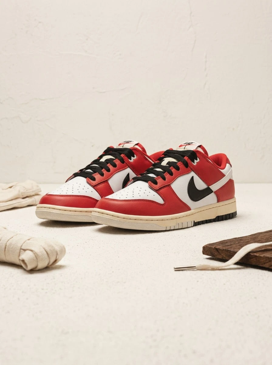 Nike Dunk Low 男款運動鞋 支撐性佳 柔軟彈性 適合學校與戶外穿著 黑色 DZ2536-600 - 紅色 - 查看 1