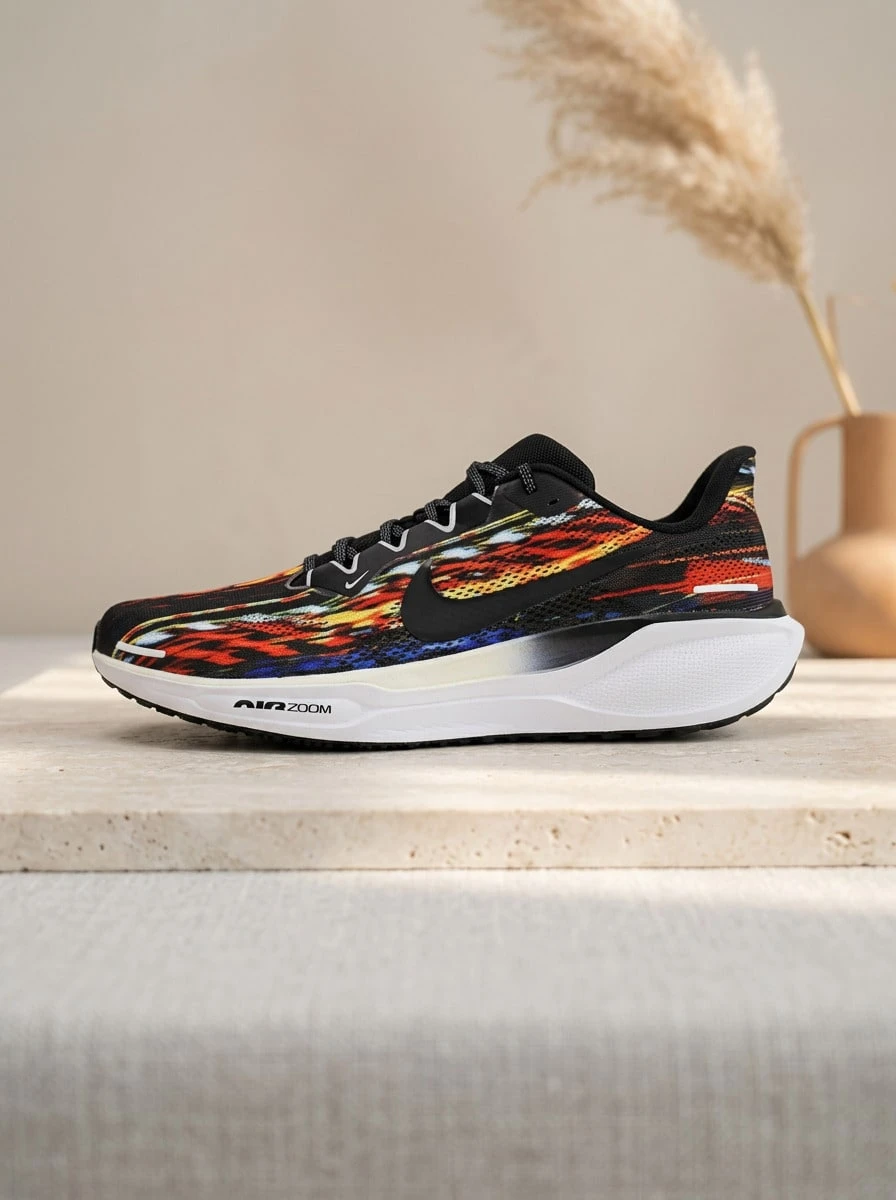 Nike Pegasus Low Hi Men Sneakers Lightweight Breathable Versatile Daily Running Black IB8171-999 - Black/Red/Yellow/White - View 1