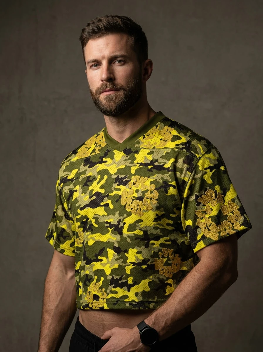 Denim Tears Men Tee Lightweight Breathable Versatile Outdoor Sports Green SS25TKJ12312166 - Yellow/dark green - View 1