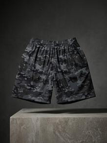 Denim Tears 男士短褲，輕量透氣運動校園風，黑色 SS25BRA10631956 - 灰黑色 - 查看 1