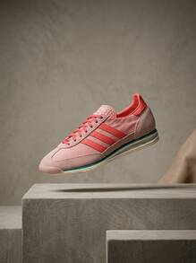Adidas SL 72 女款運動鞋 麂皮輕量透氣緩震 日常休閒 紅色 JS0254 - 粉紅色 - 查看 1