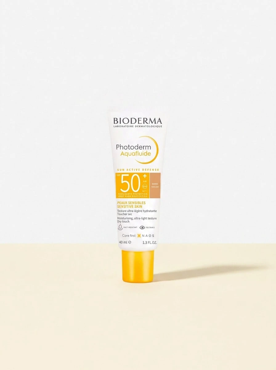 Bioderma Photoderm Aquafluide Golden SPF50+ 40ml – Sunscreen, SPF 50+, For Sensitive Skin, Golden, Sun Active Defense, Suitable For Daily Facial Sun Protection - White - View 1
