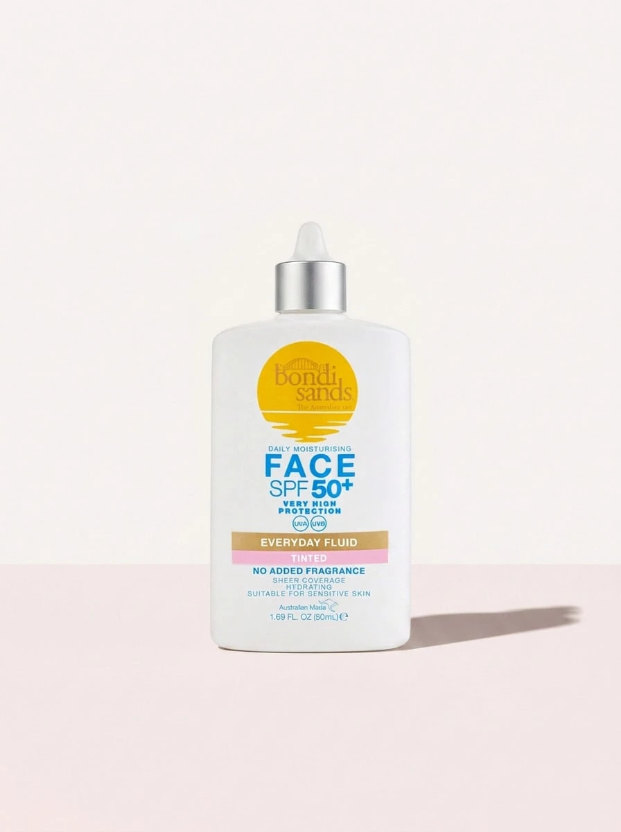 Bondi Sands Fragrance Free Tinted Face Fluid Sunscreen SPF 50+ 50 Ml – Sunscreen, SPF 50+, For Sensitive Skin, Tinted, Suitable For Morning Skincare Routine - White - View 1