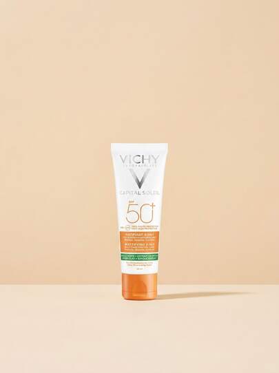 Vichy Capital Soleil Mattifying 3 In 1 Sunscreen SPF50 50 Ml – Sunscreen, Broad Spectrum, For Oily Skin, Clay, Suitable For Daily Face Protection