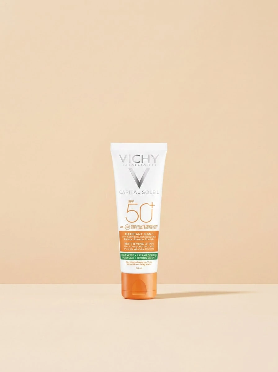 Vichy Capital Soleil Mattifying 3 In 1 Sunscreen SPF50 50 Ml – Sunscreen, Broad Spectrum, For Oily Skin, Clay, Suitable For Daily Face Protection - Multicolor - View 1