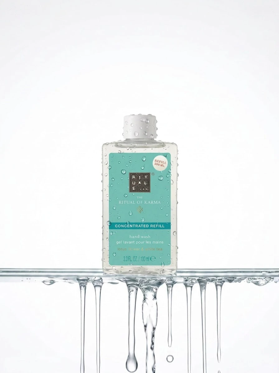 Rituals The Ritual Of Karma Hand Wash 100 Ml – Holy Lotus & White Tea Scent, Concentrated Refill Formula, Moisturizing & Gentle Cleansing For All Skin Types, Luxury Fragrance For Home Spa, Daily Hand Care Essentials - White - View 1