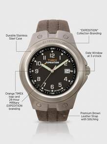 Timex Expedition Field Metal Tech 黑色手表 - Brown/Silver/Black - 查看 5
