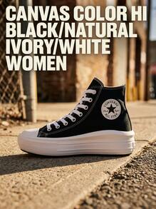 Converse Chuck Taylor All Star Lift Hi Women's Casual Athletic Shoes Rubber Outsole Lightweight Snug Fit Street Style Running School Black 568497C - Black/Natural Ivory/White - View 2