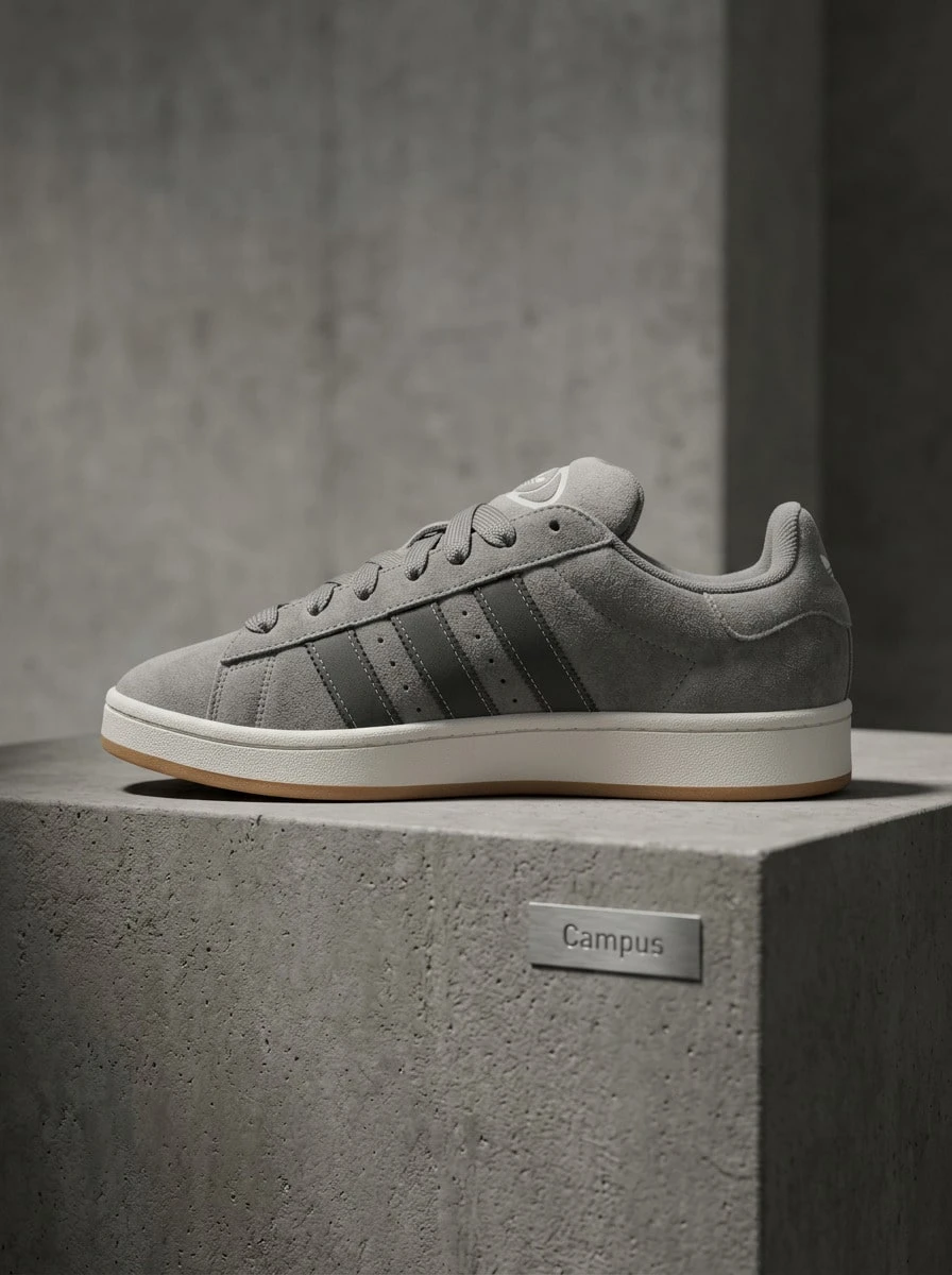 Adidas Campus Hi OG 男款運動鞋,輕量透氣緩震,日常休閒黑色 JH8792 - 灰色 - 查看 1