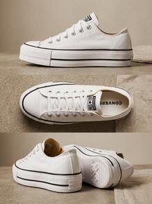 Converse Chuck Taylor All Star Lift Ox Women's Casual Athletic Shoes Flexible Rubber Outsole Lightweight School Office Shopping White 560251C - White/Black/White - View 5
