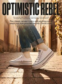 Converse Chuck Taylor All Star Lift Ox Women's Casual Athletic Shoes Flexible Rubber Outsole Lightweight School Office Shopping White 560251C - White/Black/White - View 4