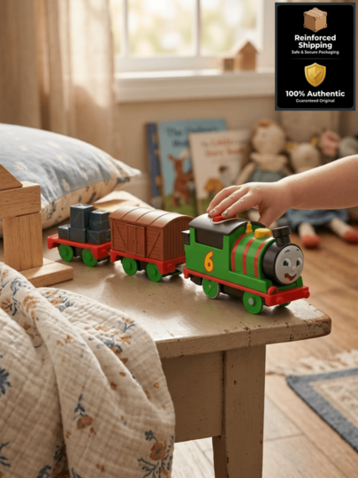 Mattel Fisher-Price Thomas & Friends Motorized Toy Train-Talking Percy With Two Removable Cargo Trucks,Perfect Pretend Play Toy For Preschool Kids Ages 3+ Years, Vacation Day Gift