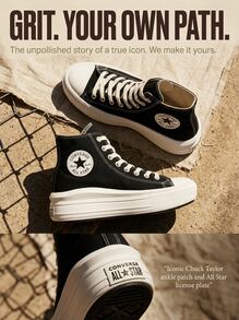 Converse Chuck Taylor All Star Lift Hi Women's Casual Athletic Shoes Rubber Outsole Lightweight Snug Fit Street Style Running School Black 568497C - Black/Natural Ivory/White - View 5