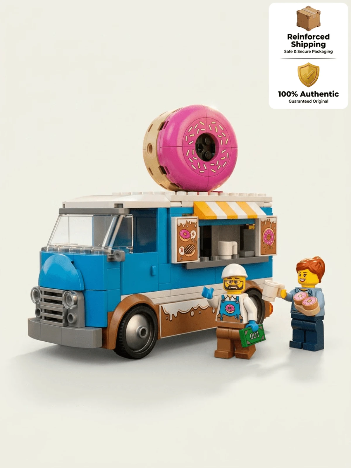 LEGO 城市甜甜圈餐車 60452 – 可組裝食物餐車附甜甜圈招牌,含迷你人偶,創意遊戲,熱門禮物,5歲以上適用,假期禮物 - 彩色 - 查看 1