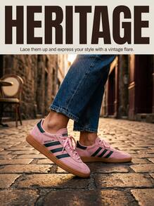 Adidas Handball Spezial Women's Casual Athletic Shoes Snug Fit Padded Breathable Street Style Running School Pink IF6561 - Pink - View 4