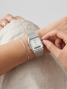 Casio 卡西欧 - 男士手表 - AQ230A7D，银色，核心 - 銀色 - 查看 4