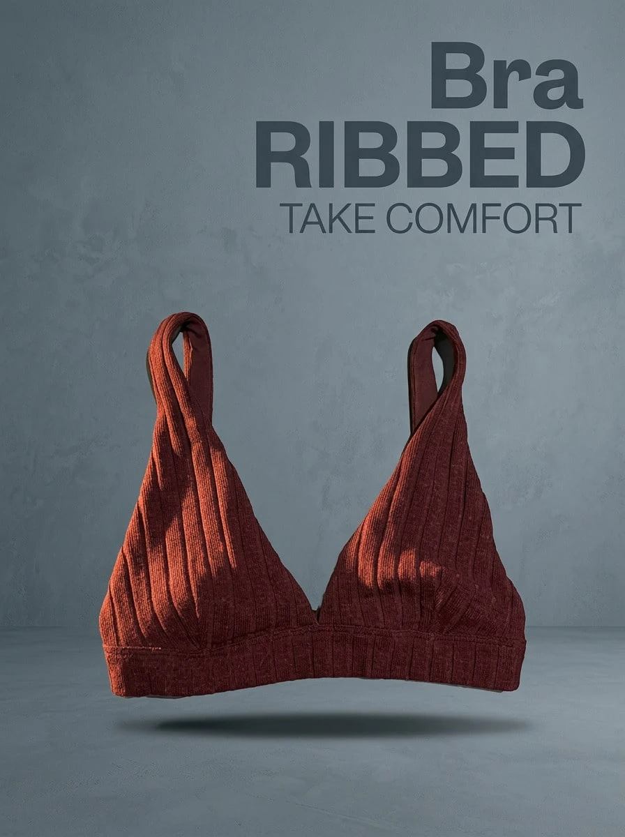 Alo Yoga Bra RIBBED TAKE COMFORT Sweat Absorption Breathable Lightweight Soft Stretch Easy To Wash Yoga Gym Women Deep Red W9454R - CRANBERRY - 深紅色 - 查看 1