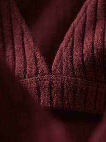Alo Yoga Bra RIBBED TAKE COMFORT Sweat Absorption Breathable Lightweight Soft Stretch Easy To Wash Yoga Gym Women Deep Red W9454R - CRANBERRY - 深紅色 - 查看 5