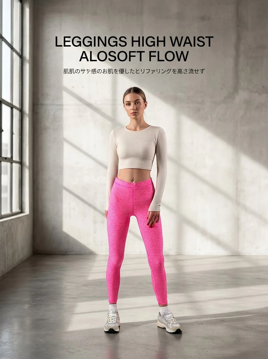 Alo Yoga 女款輕量透氣柔軟健身瑜珈長褲 W5941R - 螢光粉/粉色 - 粉色 - 查看 1