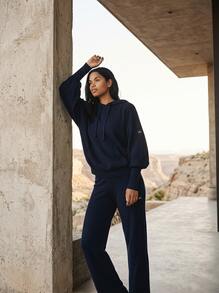 Alo Yoga Hoodie CASHMERE JET SET Warmth Soft Versatile Easy To Wash Outdoor Daily Women Navy Blue W3513R - NAVY - 藏蓝色 - 查看 3