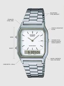 Casio 卡西欧 - 男士手表 - AQ230A7D，银色，核心 - 銀色 - 查看 5