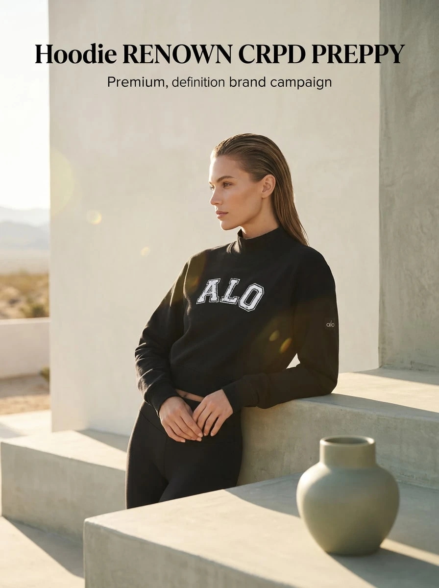 Alo Yoga Hoodie RENOWN CRPD PREPPY Warmth Soft Versatile Easy To Wash Outdoor Daily Women Black White W3653RG - BLACK/WHITE - 黑色/白色 - 查看 1