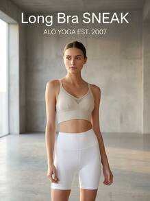 Alo Yoga Long Bra SNEAK Sweat Absorption Breathable Lightweight Soft Stretch Easy To Wash Running Sports Women Beige W9270R - BONE - 米色 - 查看 1