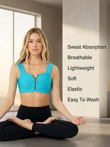 Alo Yoga Bra FAST Sweat Absorption Breathable Lightweight Soft Elastic Easy To Wash Sports Gym Women Coral Blue W9386R - AQUA - 湖藍色 - 查看 2