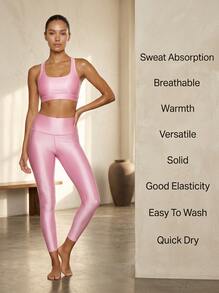 Alo Yoga Alo Airlift 7/8 高腰女緊身褲，透氣速乾運動瑜珈褲，粉紅 W5766r-Pink - 粉紅色 - 查看 2
