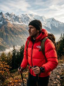 The North Face 男士羽绒服 户外运动保暖防风轻便经典设计可调节袖口 徒步秋冬 红色 NF0A3CBD397 - 紅色 - 查看 3
