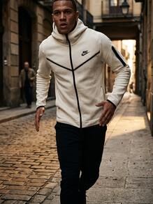 Nike Sports Jackets Warm Adjustable Comfortable Daily Training Travel HV6747-133 - Sail/Black - View 8