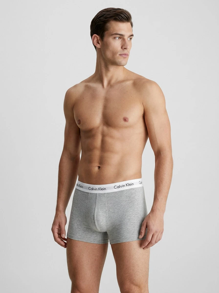 Calvin Klein 男士三件套字母图案平角内裤 - 白色 - 查看 1
