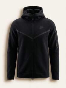 Nike هودي نسائي تقني بسحاب كامل باللون الأسود - Black/Black - مشاهدة 3