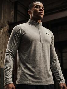 Under Armour TECH Men's Sports & Outdoor Hoodies Easy To Match Classic Fit Soft Daily Outdoor School Red 1382797-709 - Clay Green / Black - 查看 5