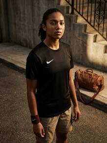 Nike قميص أطفال بأكمام قصيرة أسود Park VII - أسود/أبيض - مشاهدة 5