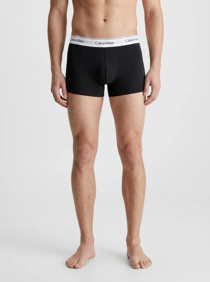 Calvin Klein CK UNDERWEAR Men's Trunks Easy To Match Soft Stretchy Office Weekend Training 000NB3963A-UB1 - Black and White - View 1