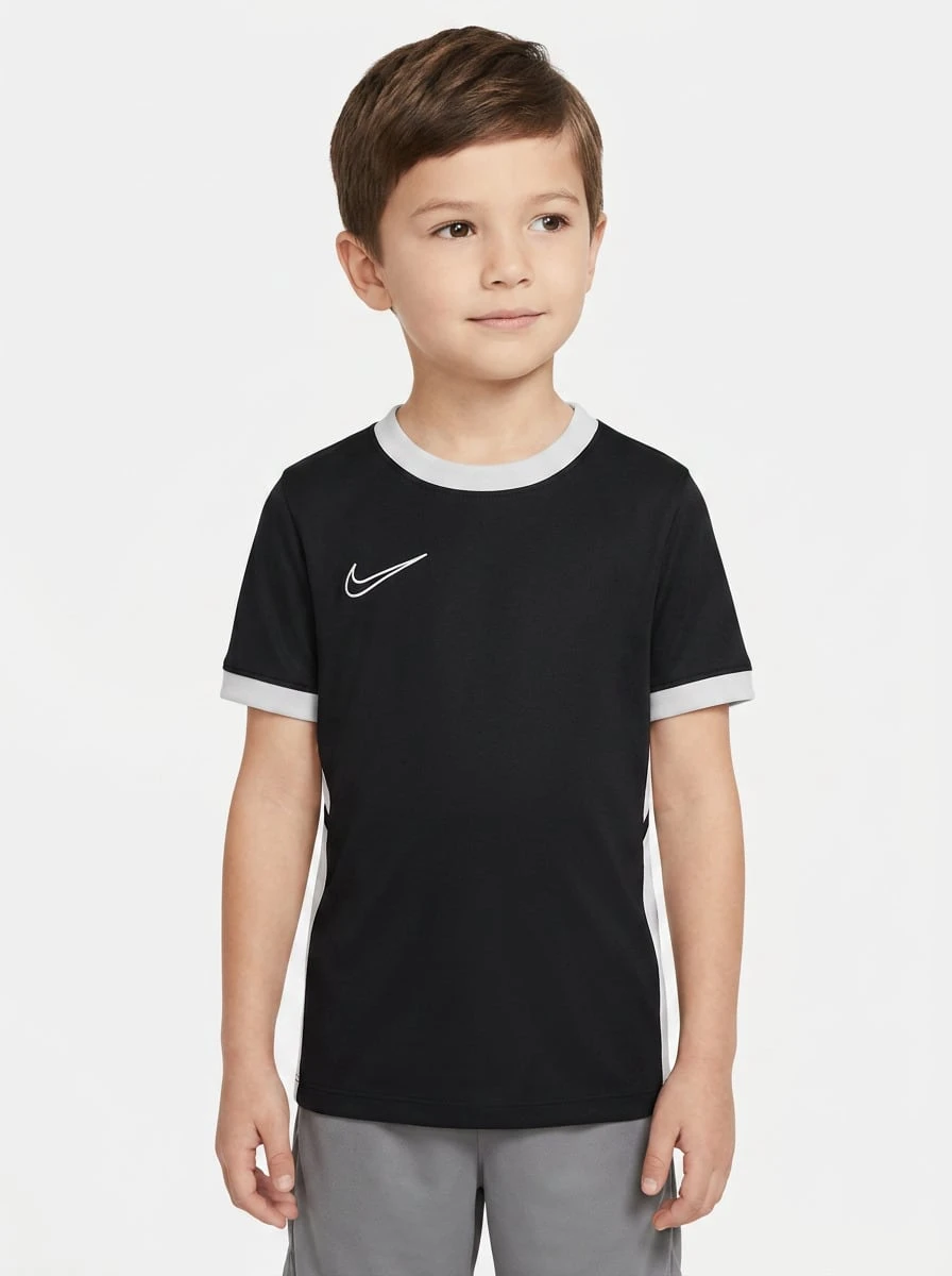 Nike ملابس علوية كم قصير للشباب 25 من نوع Dri-FIT Academy باللون الأسود - الأسود - مشاهدة 1
