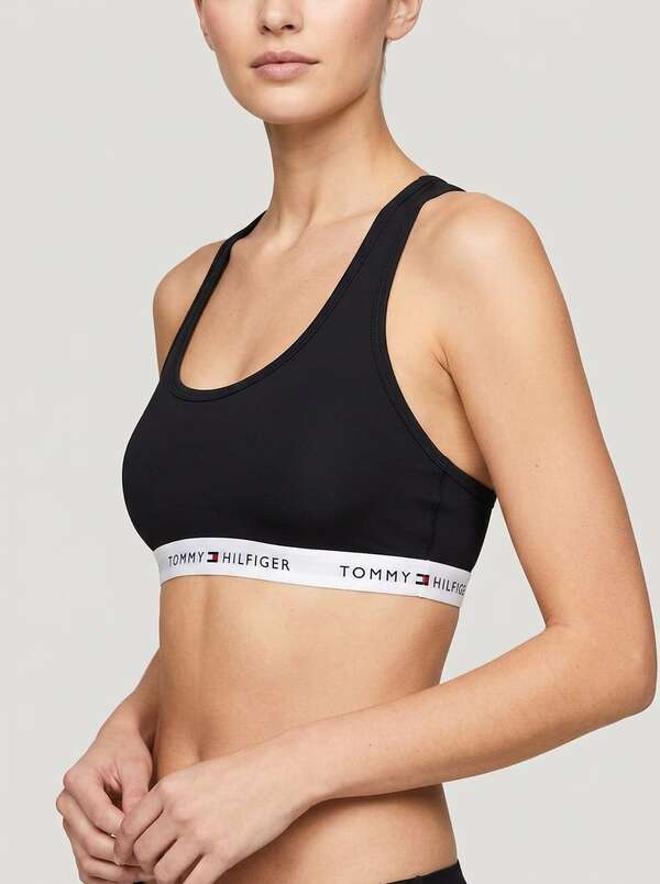 TOMMY HILFIGER UNDERWEAR Women's Skin-Friendly Comfortable Seamless Home Running Yoga Blue UW0UW03820-DW5