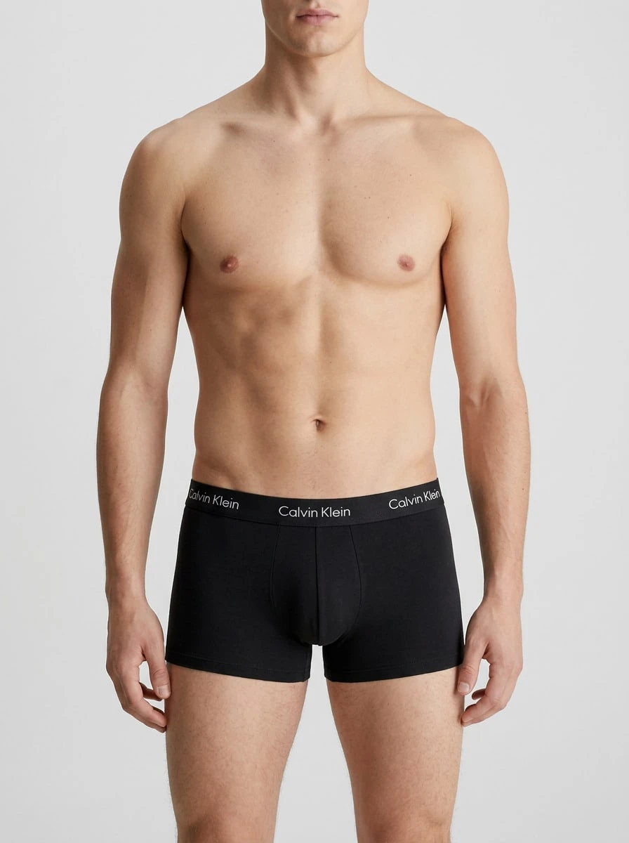 Calvin Klein CK UNDERWEAR Men's Trunks Breathable Skin-Friendly Versatile Training Daily Outdoor 000NB4002A-MP1 - Black, White, Grey Heather - View 1