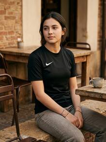 Nike قميص أطفال بأكمام قصيرة أسود Park VII - أسود/أبيض - مشاهدة 4