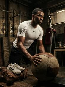 Nike ملابس علوية علوي ضيق أبيض للرجال الاحترافي - أبيض - مشاهدة 6