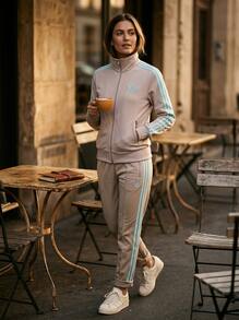 Adidas Sports Jackets Warm Adjustable Comfortable Weekend Commuting Outdoor Beige JX7864 - Beige - Visa 4