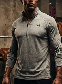 Under Armour TECH Men's Sports & Outdoor Hoodies Easy To Match Classic Fit Soft Daily Outdoor School Red 1382797-709 - Clay Green / Black - 查看 7