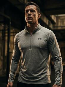 Under Armour TECH Men's Sports & Outdoor Hoodies Easy To Match Classic Fit Soft Daily Outdoor School Red 1382797-709 - Clay Green / Black - 查看 2