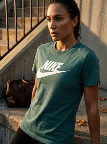 Nike تي شيرت نسائي أساسي أخضر - VINTAGE GREEN - مشاهدة 5