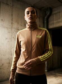 Adidas Sports Jackets Stretchy Comfortable Durable Daily Training Travel JW1249 - Camel - View 2