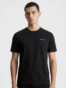 Calvin Klein Men's Sports Tees & Tanks Breathable Classic Fit Quick-Dry Outdoor Training Vacation Black K10K109894-BEH - 黑色 - 查看 1