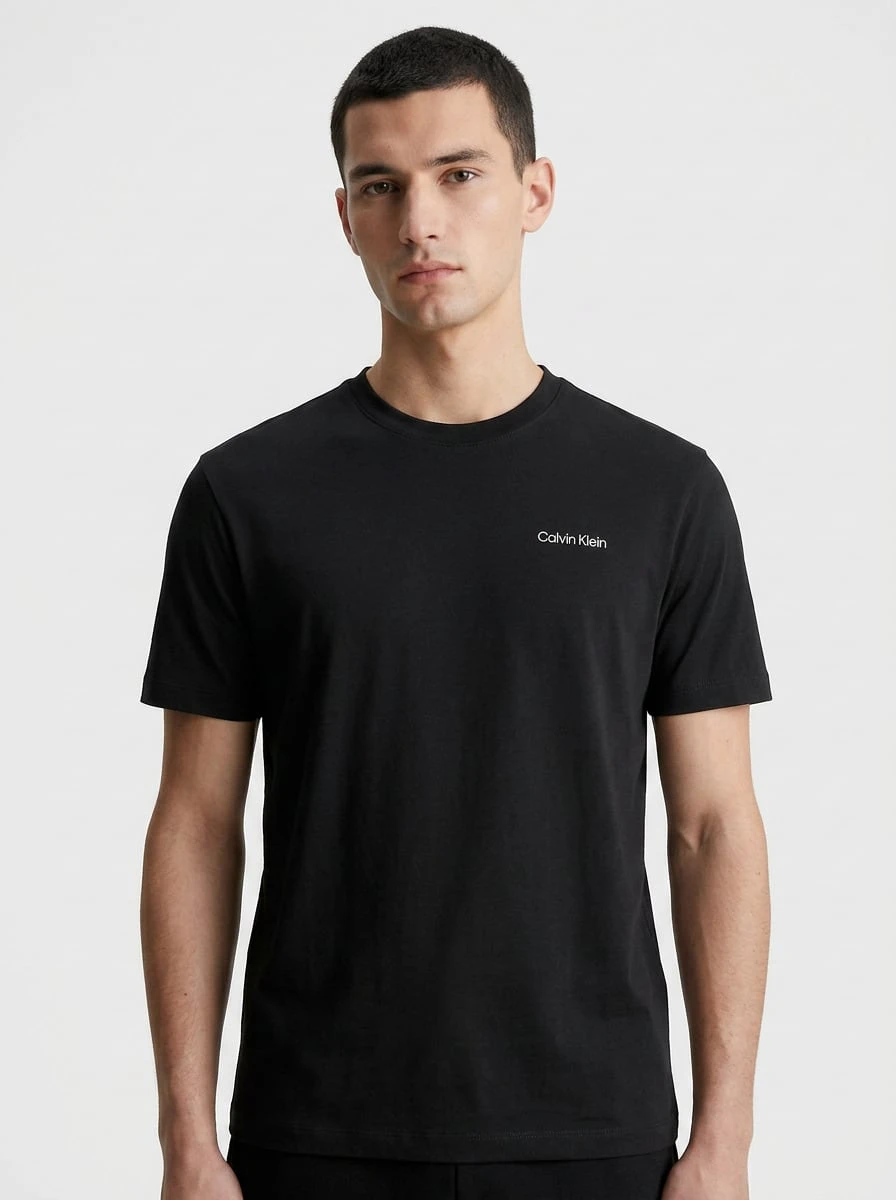Calvin Klein Men's Sports Tees & Tanks Breathable Classic Fit Quick-Dry Outdoor Training Vacation Black K10K109894-BEH - 黑色 - 查看 1